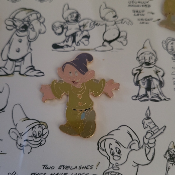 Disney Dopey Model Sheet w/ Pins Limited Edition Art - Picture 8 of 9